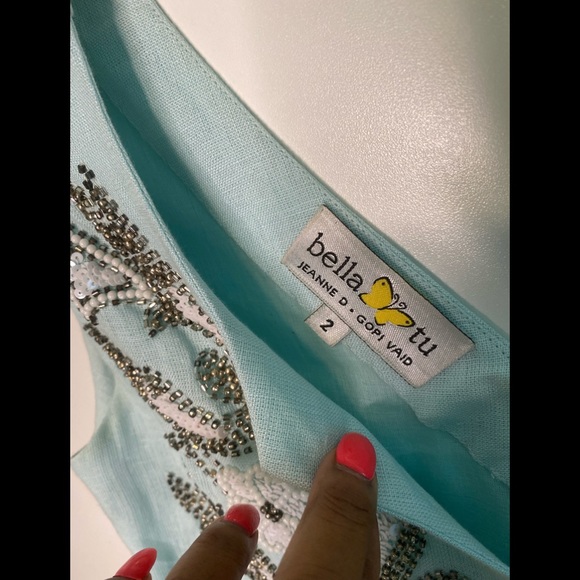 #25 BELLA TU Linen Dress size 2 - Picture 3 of 11